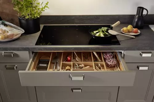 MODERN COUNTRY KITCHEN THAT IS OPEN TO THE LIVING ROOM